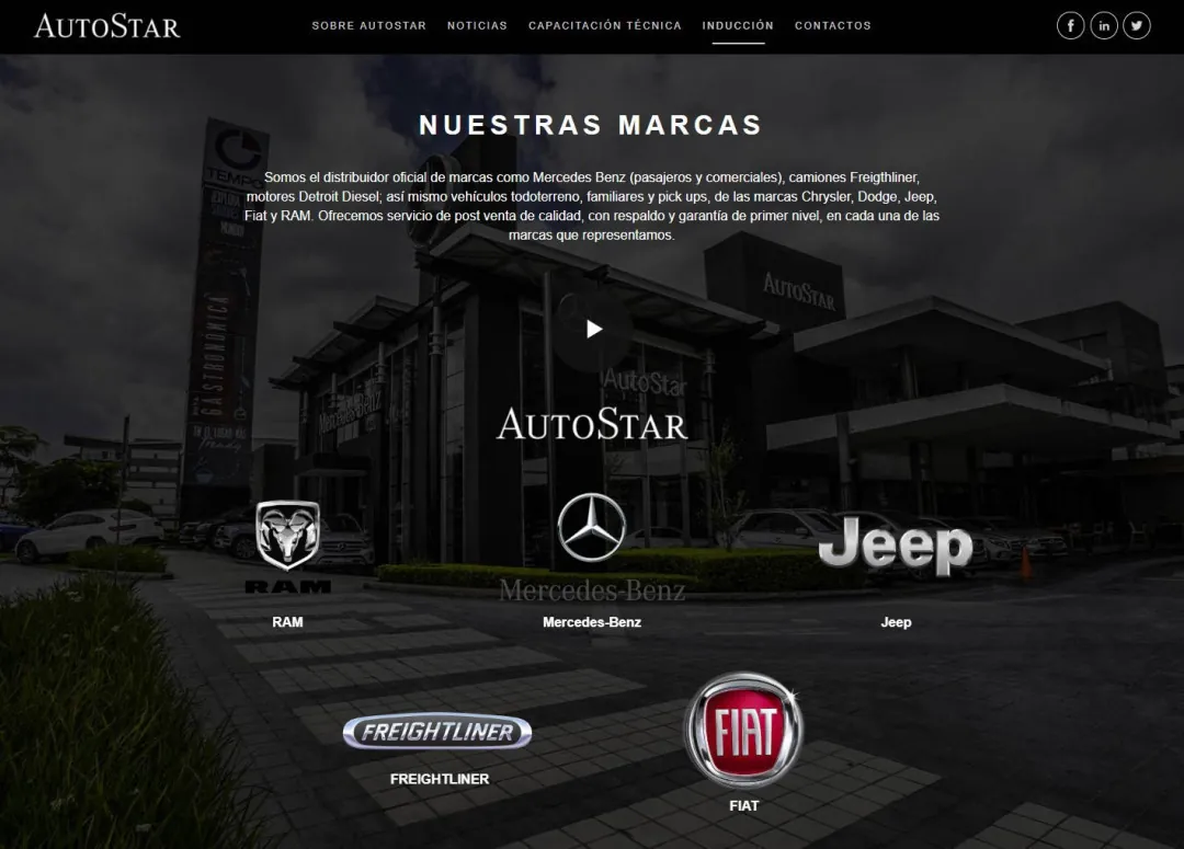 AutoStar: una página con las marcas de vehículos que representa AutoStar